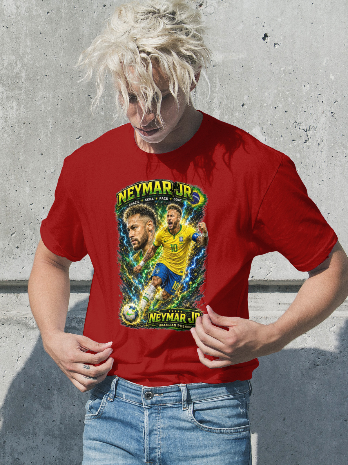 soul tribes unisex neymar jr brazil fifa 2026 classic crew t shirt soul tribes unisex neymar jr brazil fifa 2026 classic crew t shirt