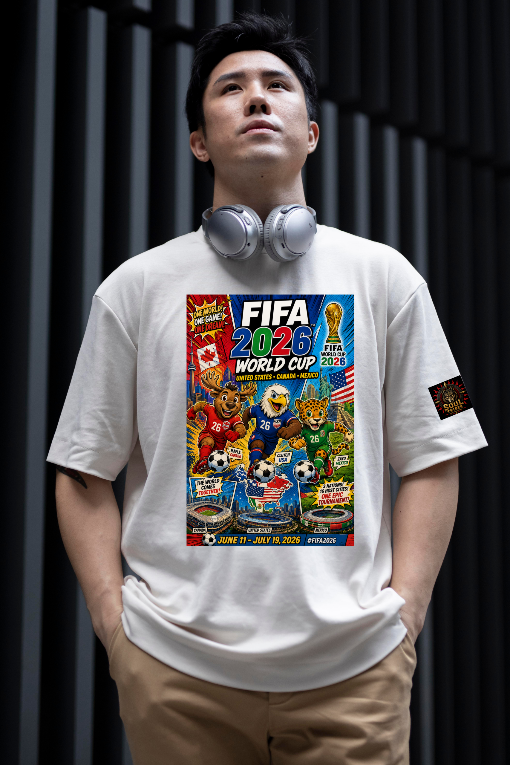 soul tribes unisex fifa mascots 2026 oversized t shirt soul tribes unisex fifa mascots 2026 oversized t shirt