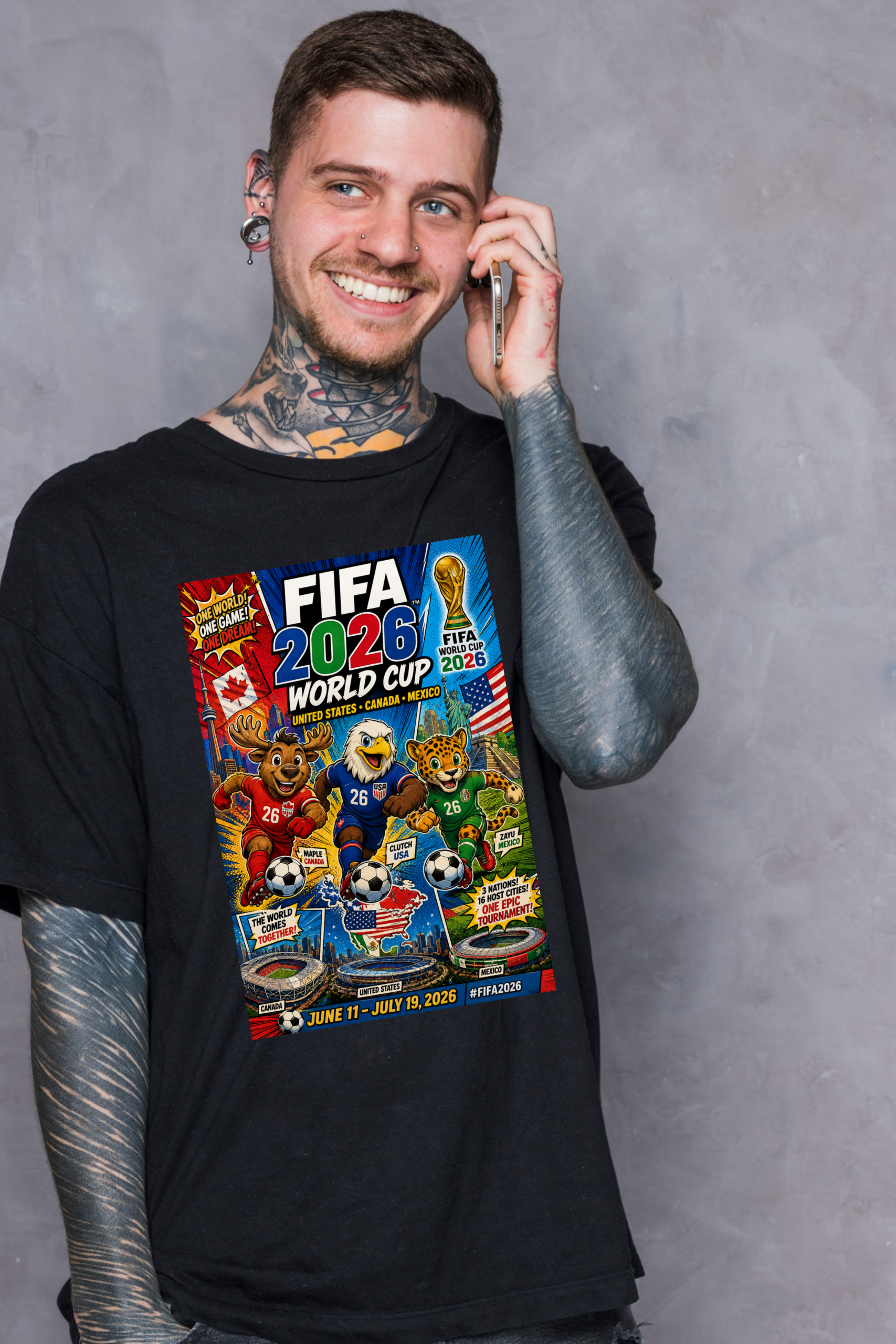 soul tribes unisex fifa mascots 2026 oversized t shirt soul tribes unisex fifa mascots 2026 oversized t shirt