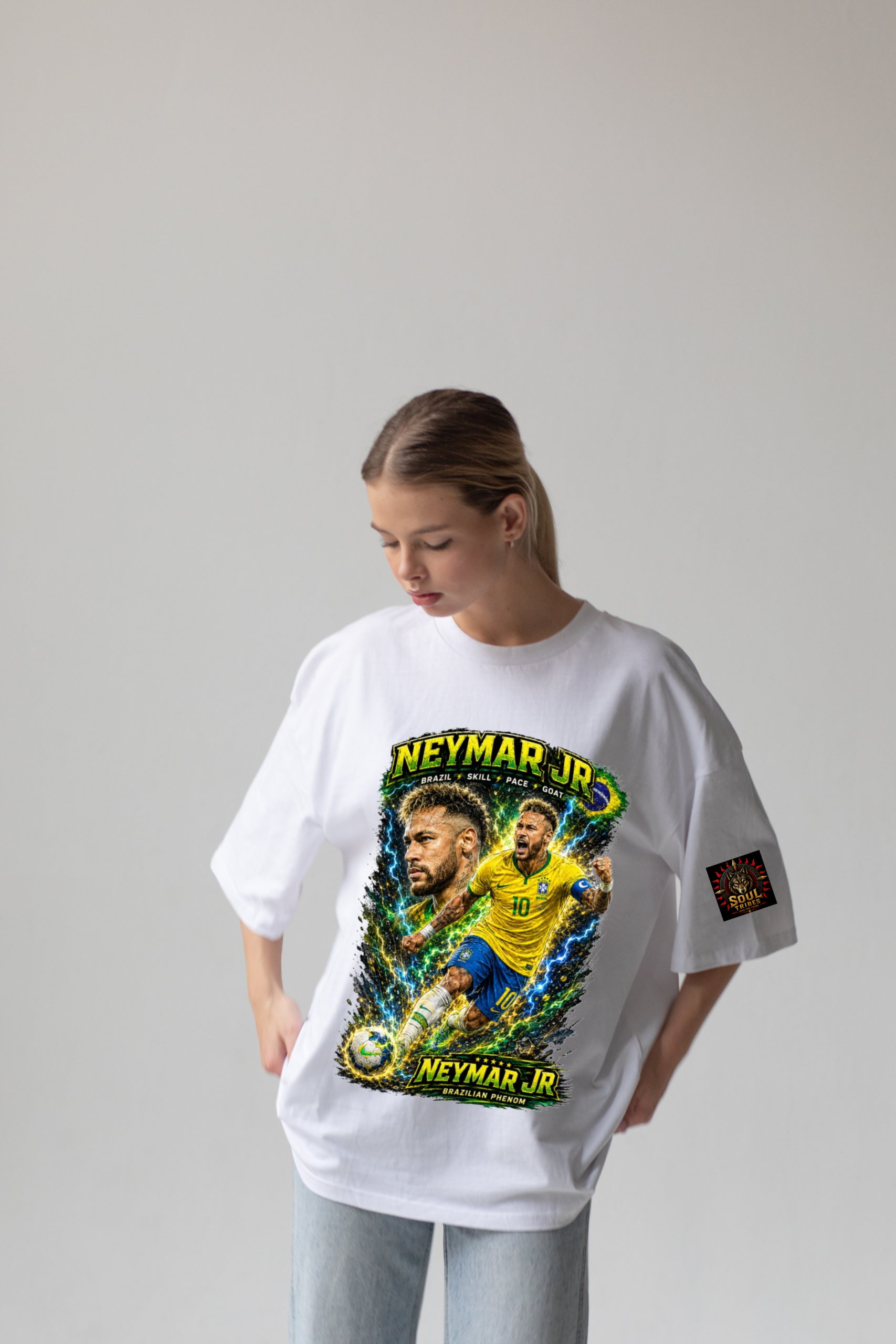 soul tribes unisex neymar jr brazil fifa 2026 oversized t shirt soul tribes unisex neymar jr brazil fifa 2026 oversized t shirt