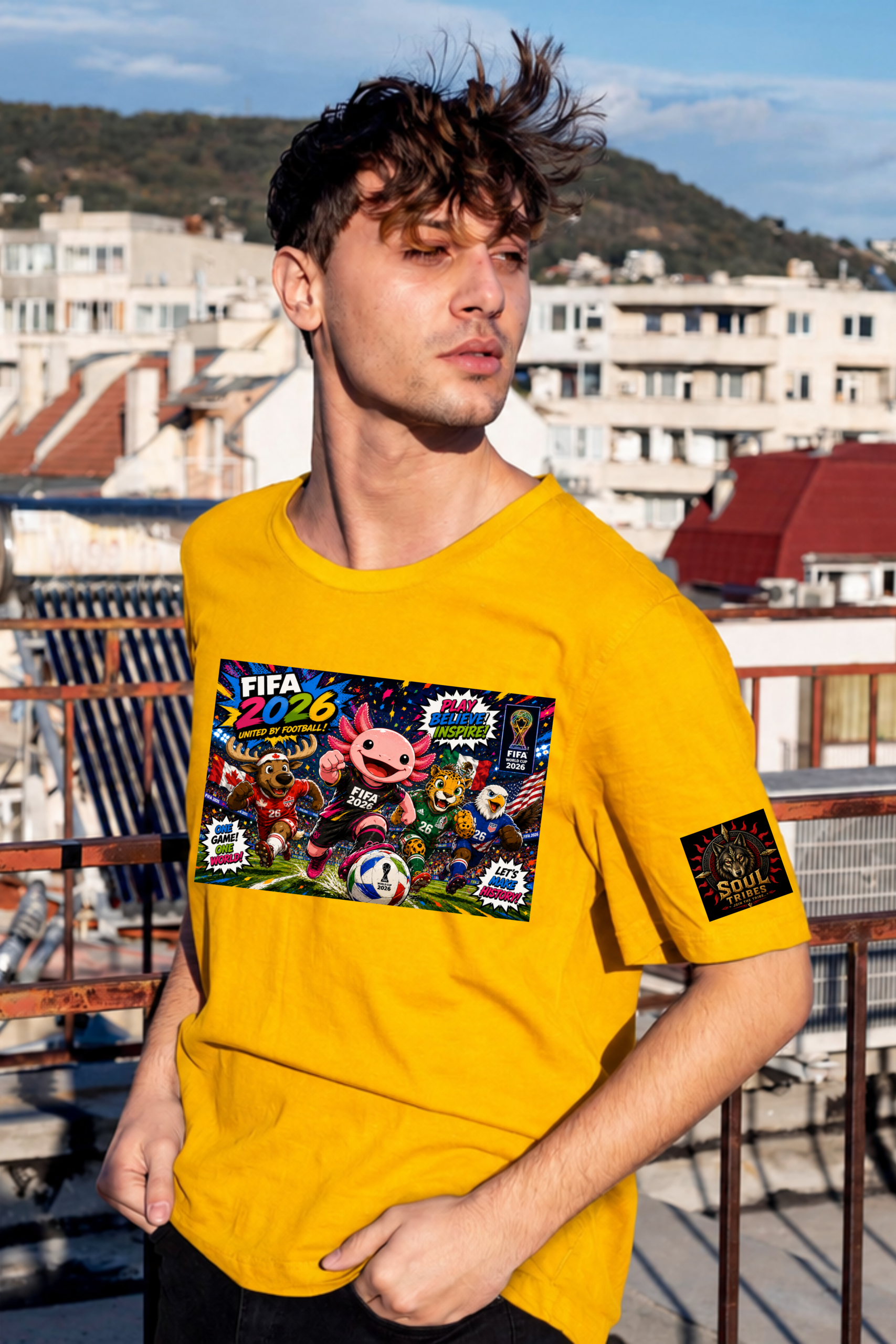 soul tribes unisex axolotl & fifa 2026 mascots oversized graphic t shirt soul tribes unisex axolotl & fifa 2026 mascots oversized graphic t shirt