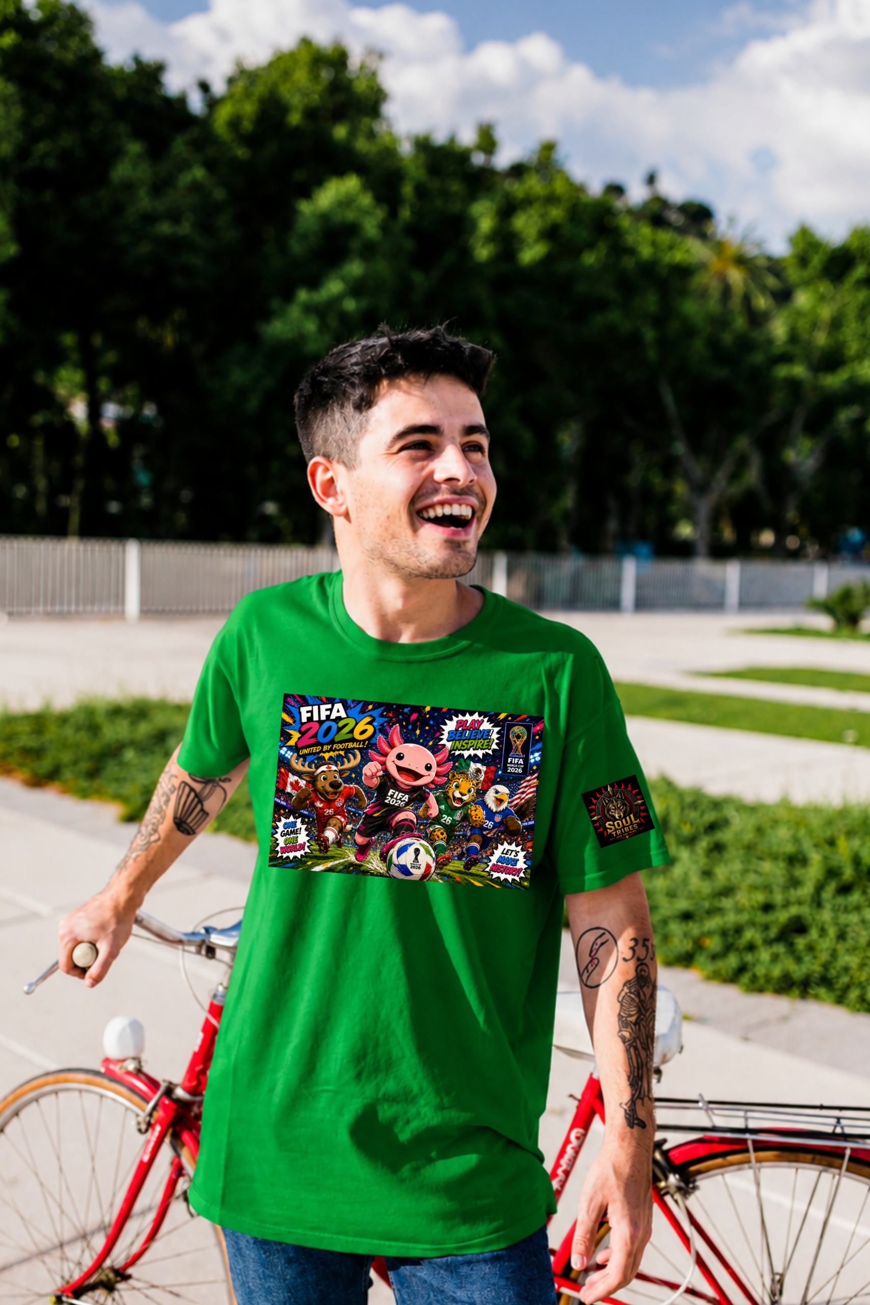 soul tribes unisex axolotl & fifa 2026 mascots oversized graphic t shirt soul tribes unisex axolotl & fifa 2026 mascots oversized graphic t shirt