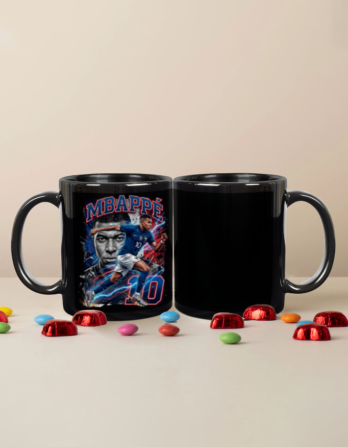 soul tribes kylian mbappé coffee mug – black soul tribes kylian mbappé coffee mug – black