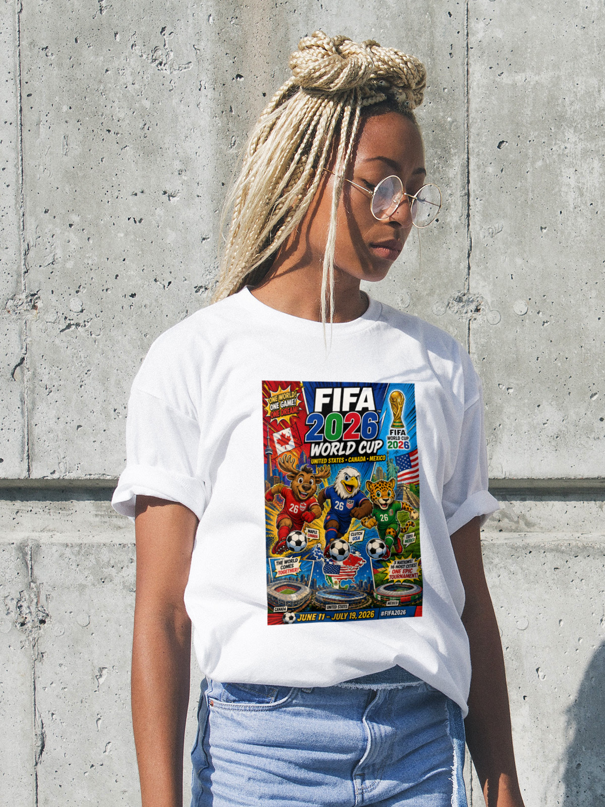 soul tribes unisex fifa 2026 mascots classic crew t shirt soul tribes unisex fifa 2026 mascots classic crew t shirt