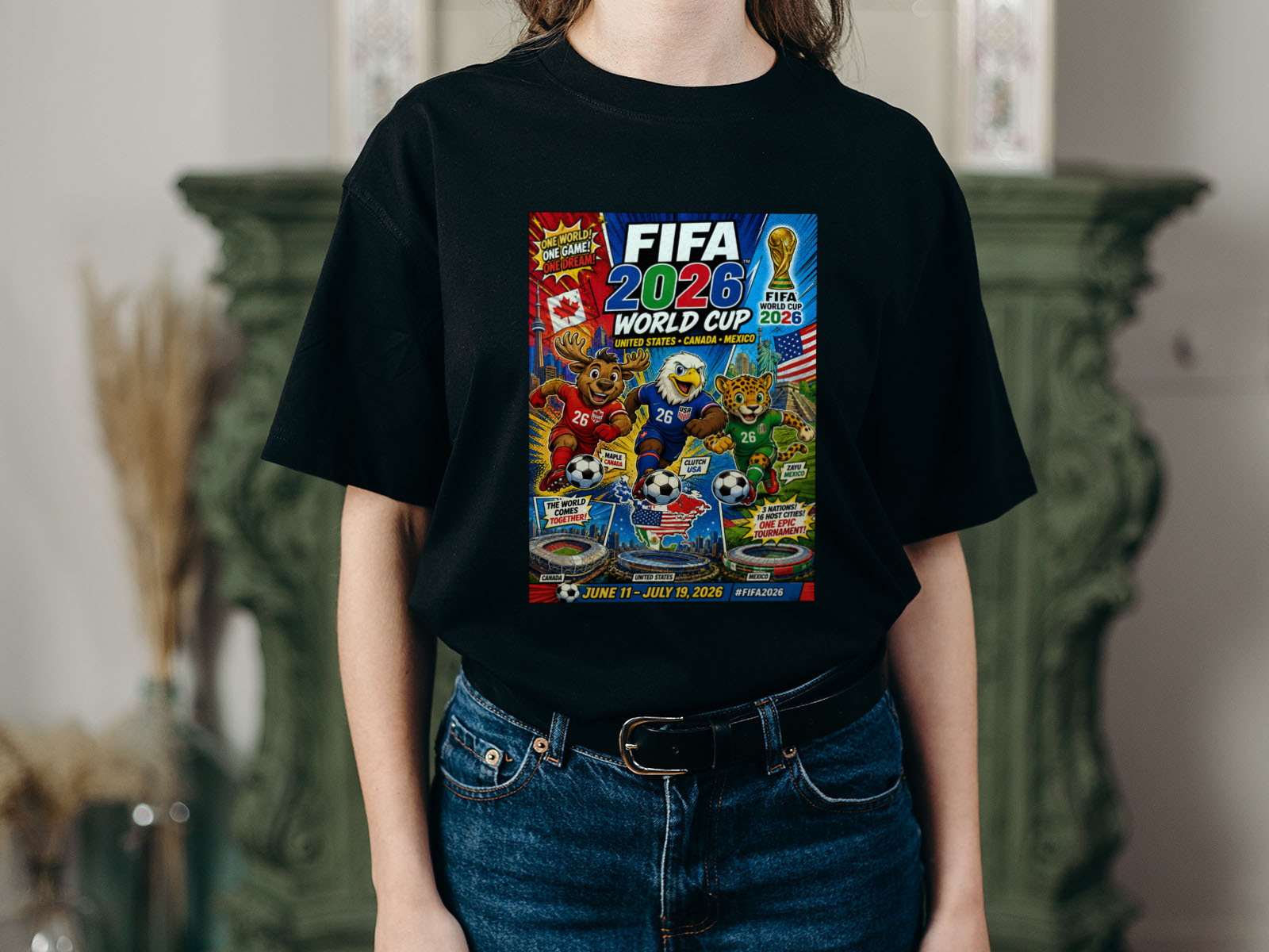 soul tribes unisex fifa 2026 mascots classic crew t shirt soul tribes unisex fifa 2026 mascots classic crew t shirt