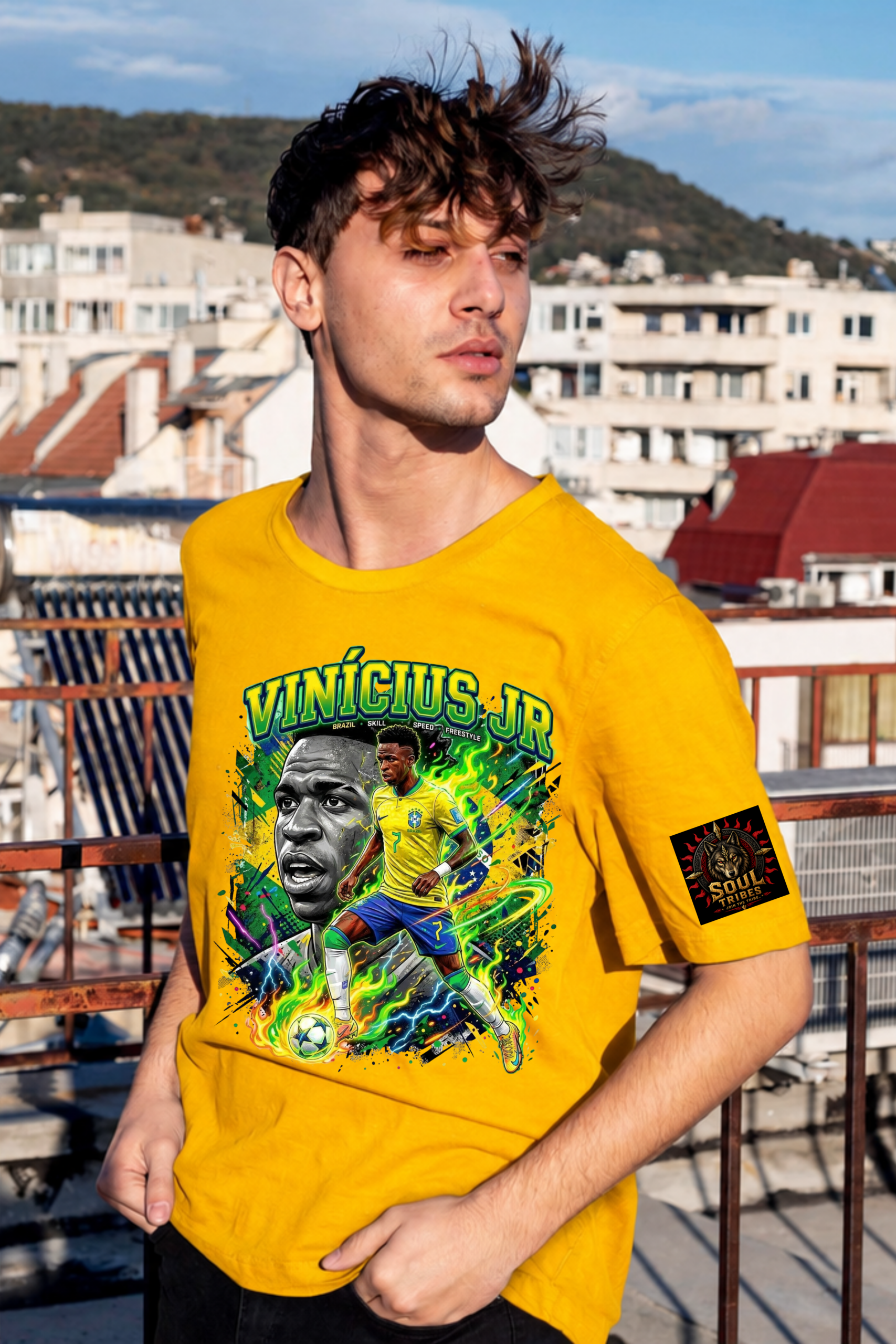 soul tribes unisex vinicius jr brazil fifa 2026 oversized t shirt soul tribes unisex vinicius jr brazil fifa 2026 oversized t shirt