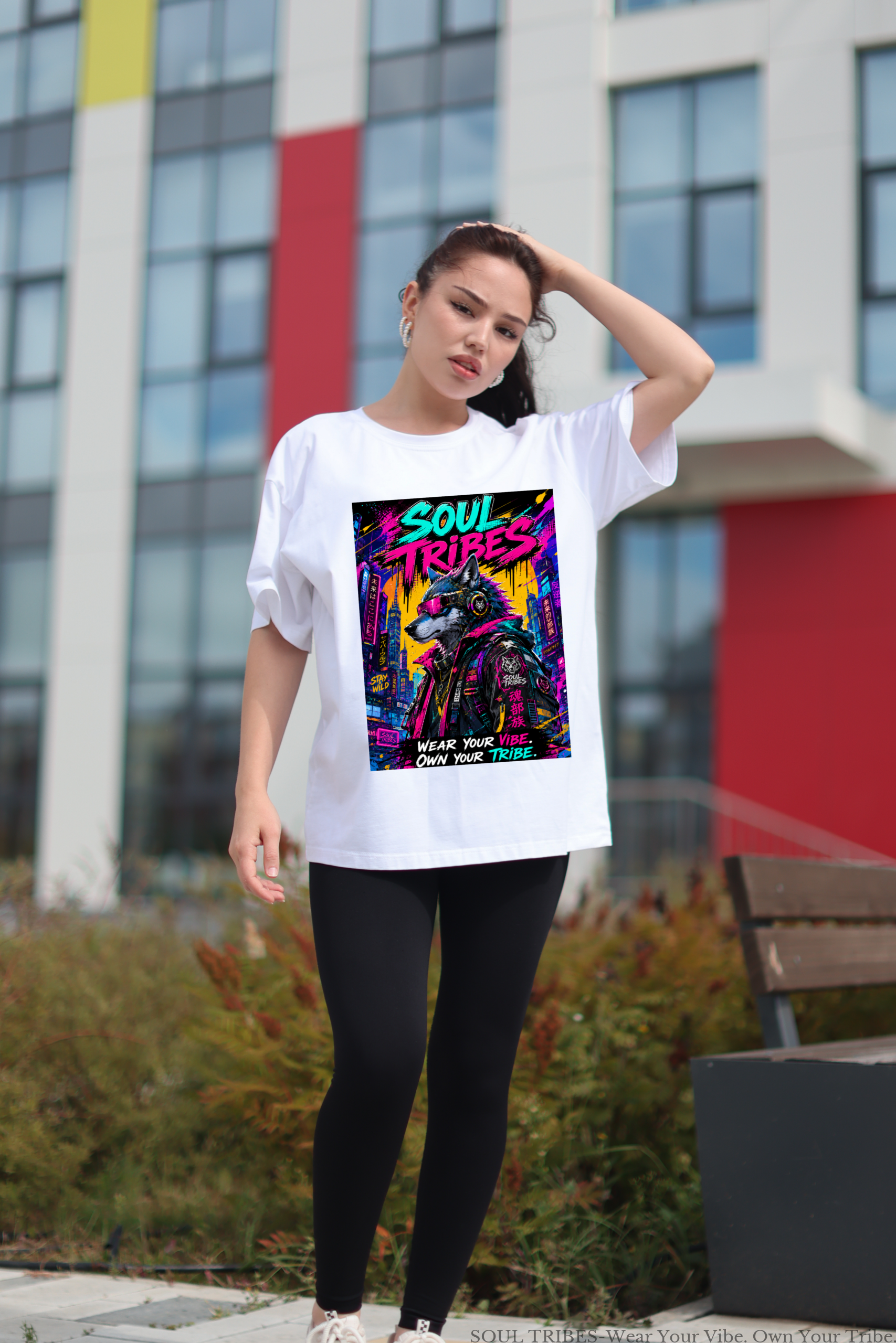 soul tribes cyberpunk wolf oversized t shirt soul tribes cyberpunk wolf oversized t shirt