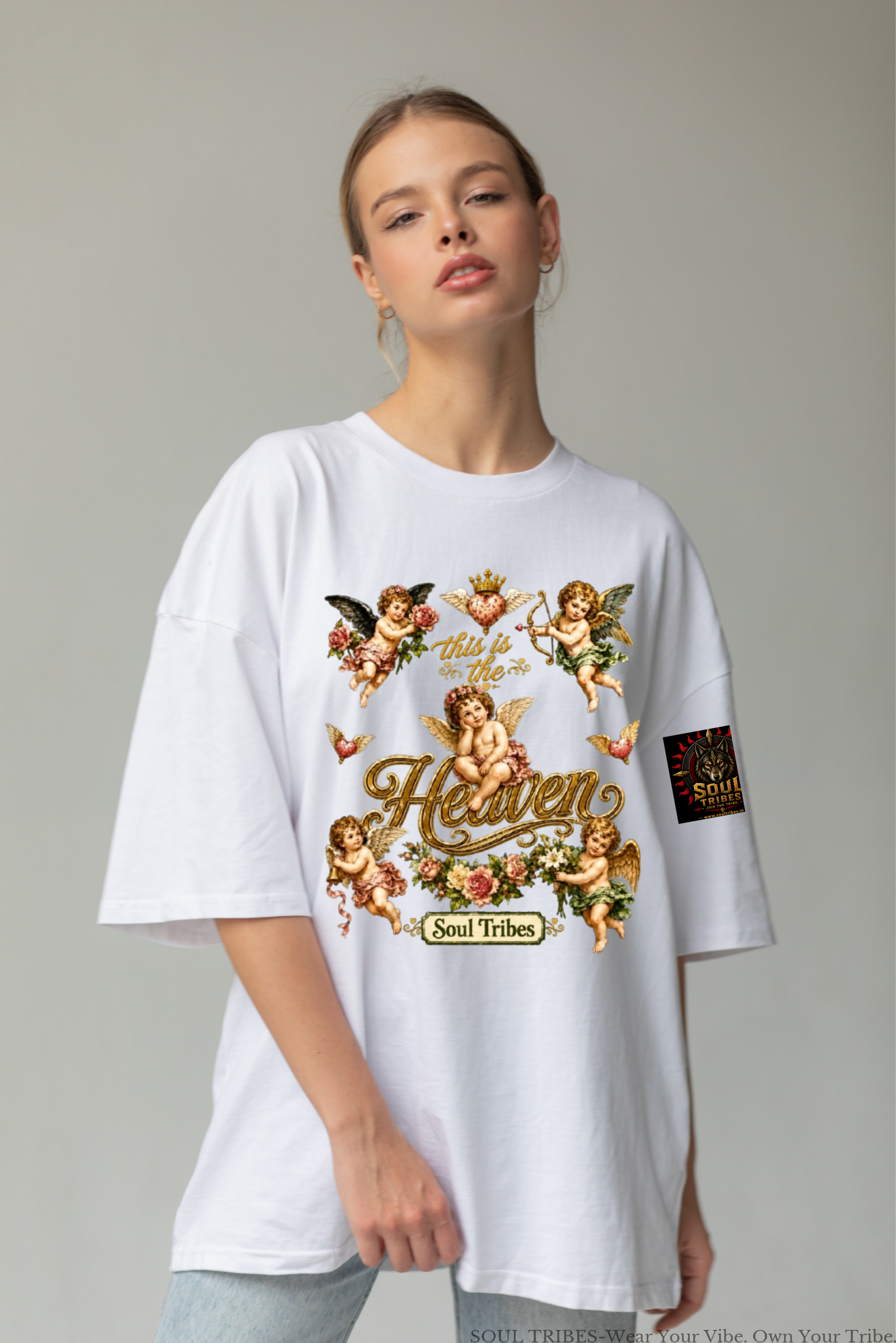 soul tribes unisex heaven with angels oversized t shirt soul tribes unisex heaven with angels oversized t shirt