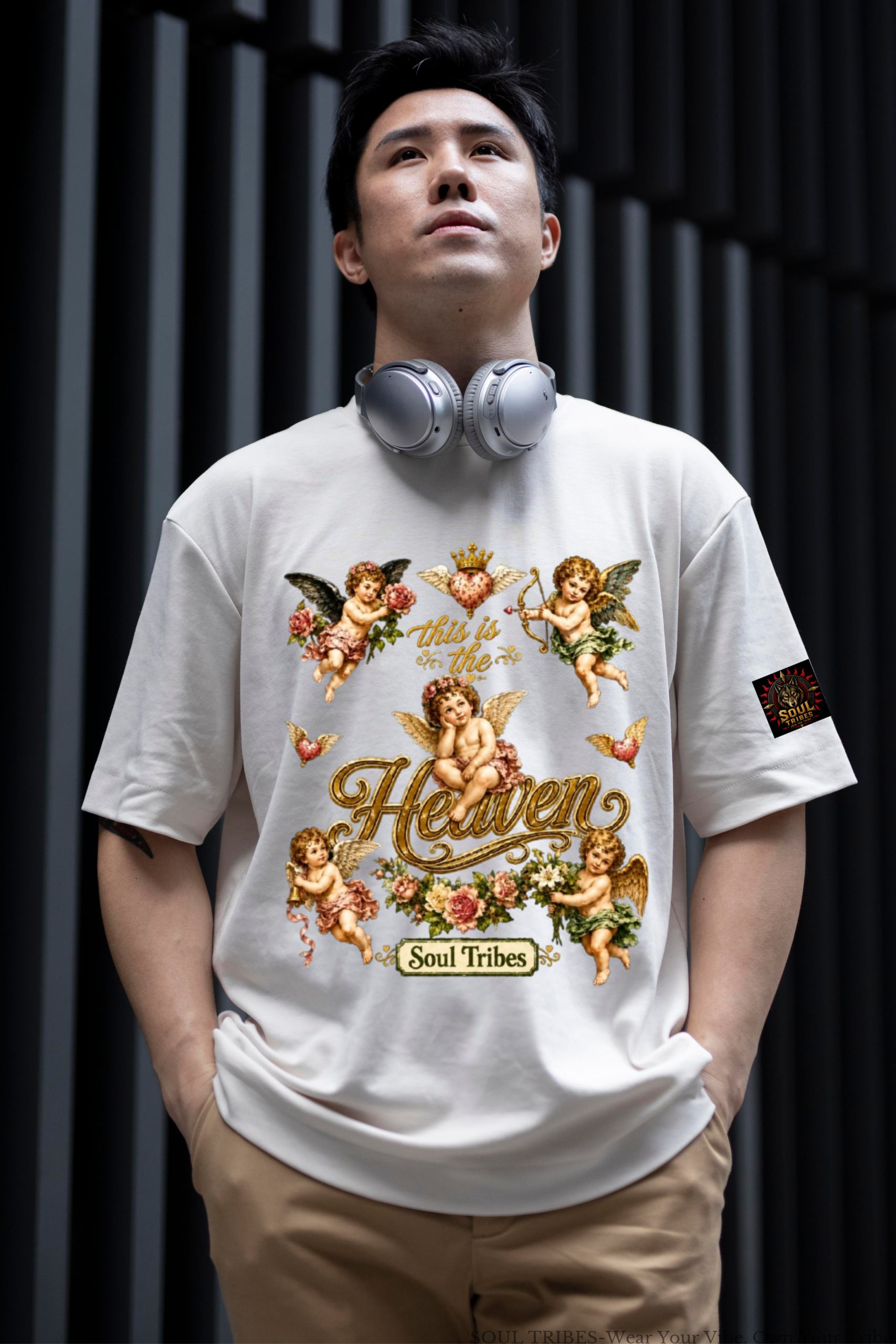 soul tribes unisex heaven with angels oversized t shirt soul tribes unisex heaven with angels oversized t shirt