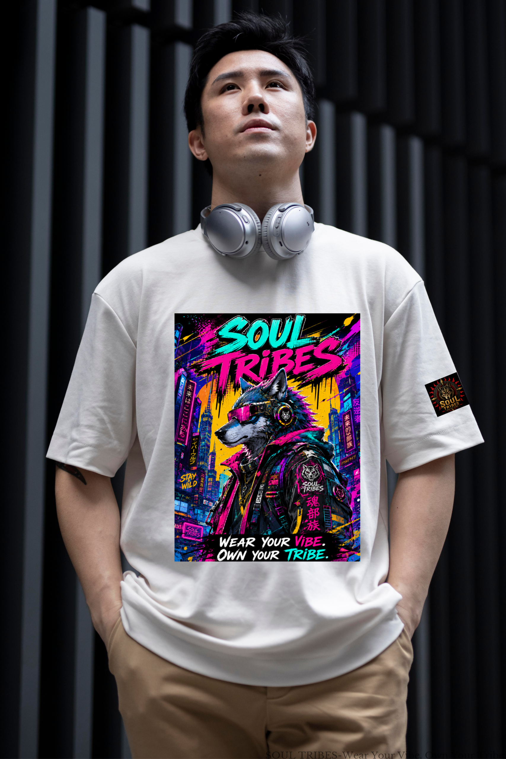 soul tribes cyberpunk wolf oversized t shirt soul tribes cyberpunk wolf oversized t shirt