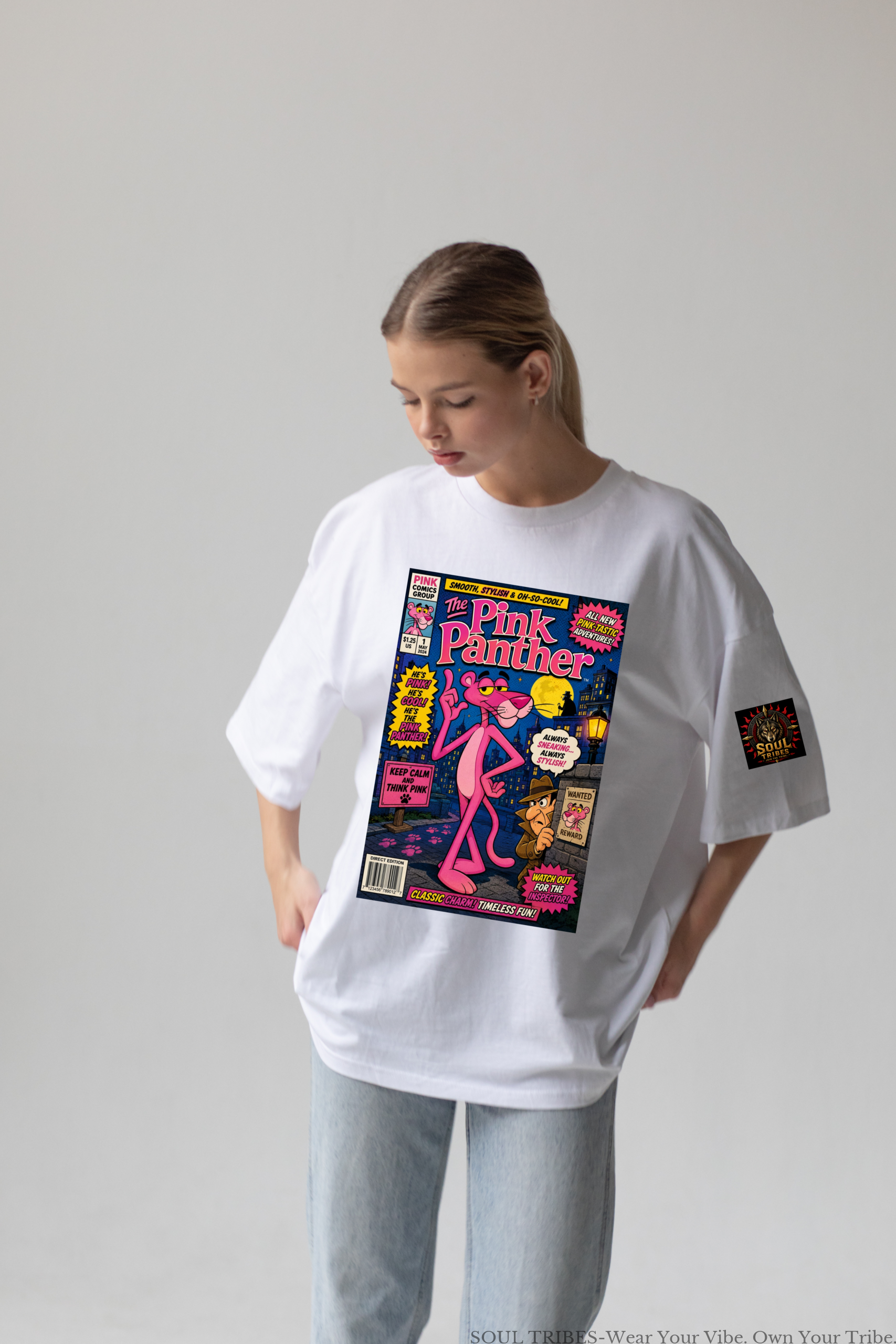 soul tribes unisex the pink panther oversized graphic t shirt soul tribes unisex the pink panther oversized graphic t shirt