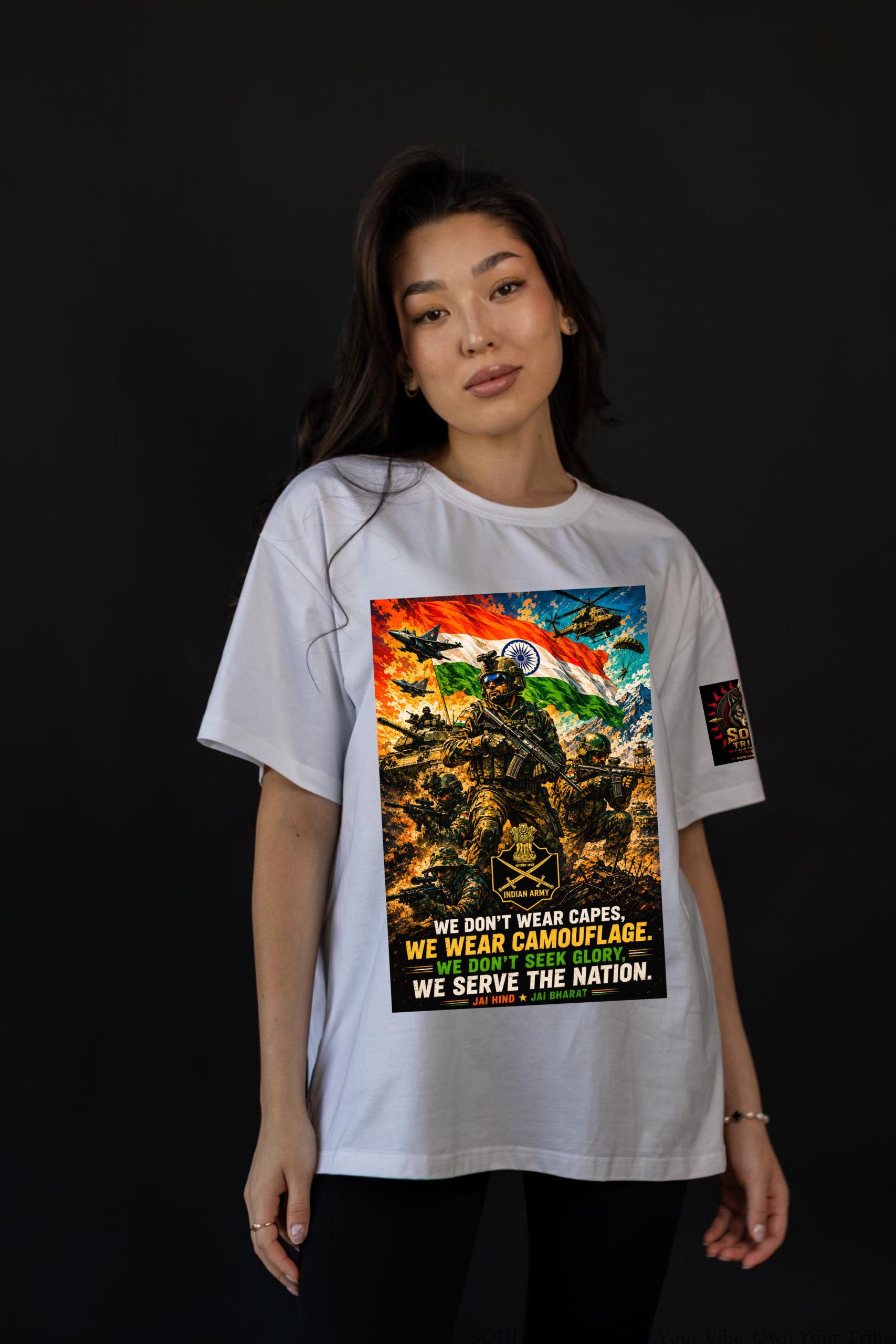 soul tribes indian army unisex oversized t shirt soul tribes indian army unisex oversized t shirt