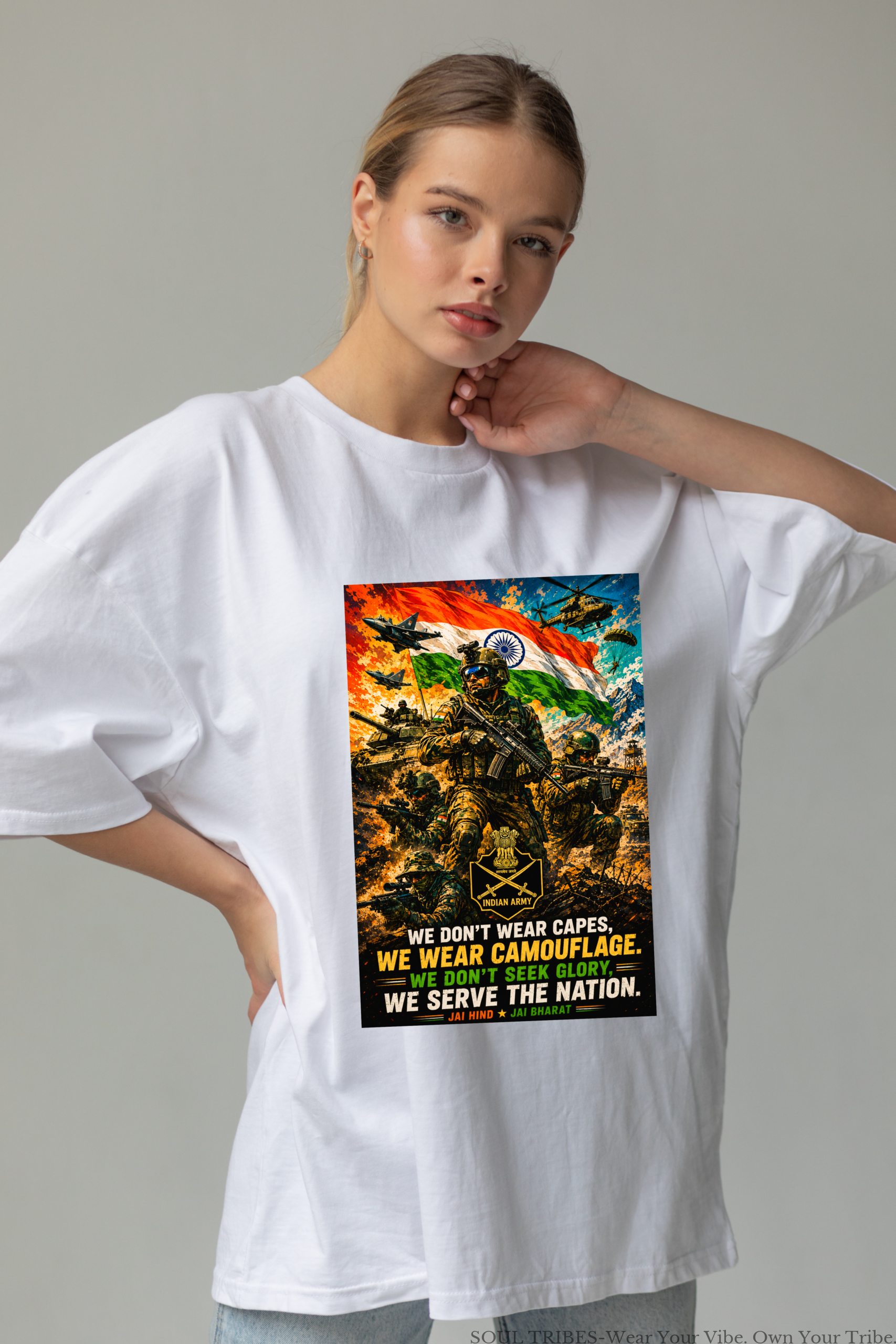 soul tribes indian army unisex oversized t shirt soul tribes indian army unisex oversized t shirt
