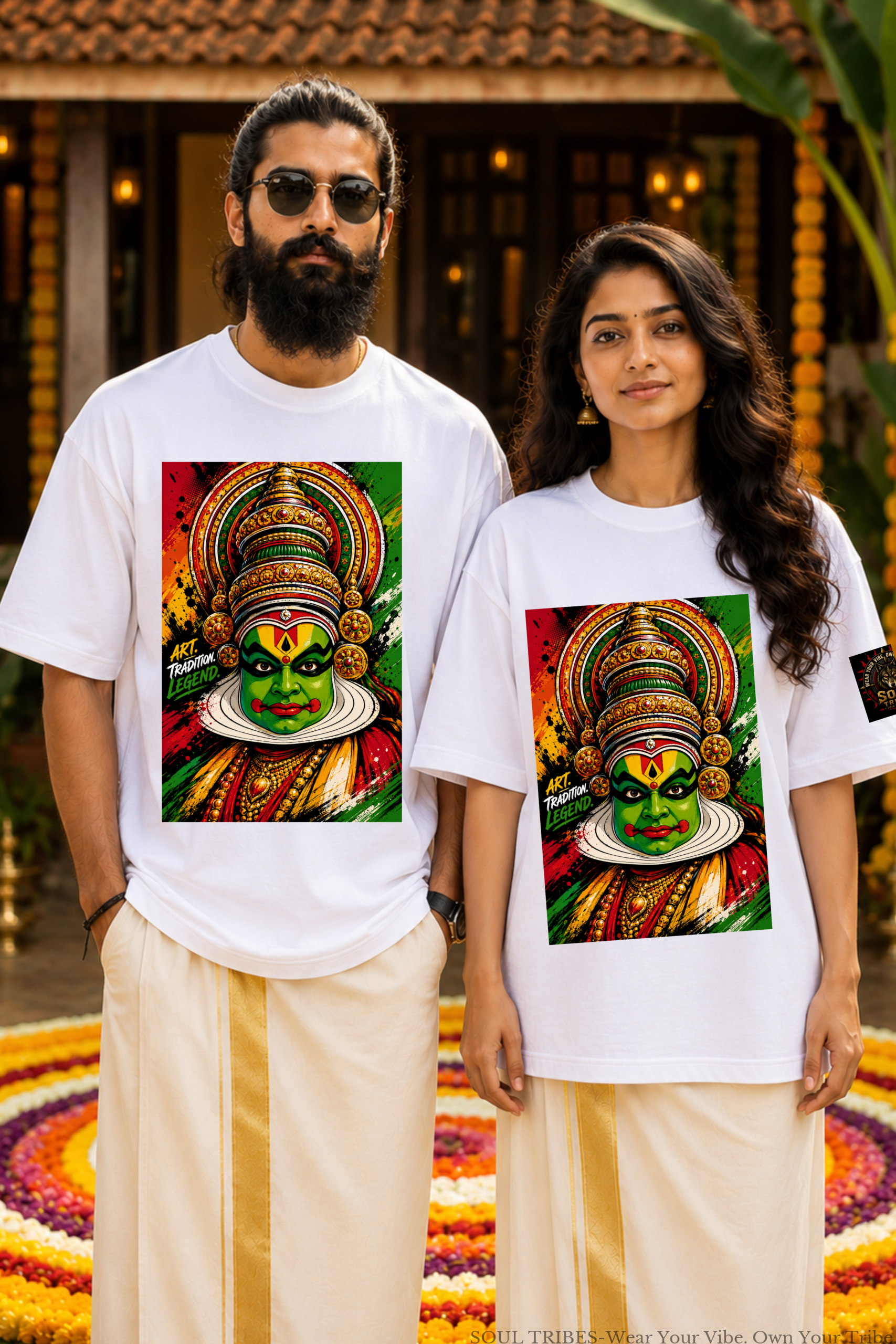soul tribes unisex kathakali face fusion oversized t shirt soul tribes unisex kathakali face fusion oversized t shirt