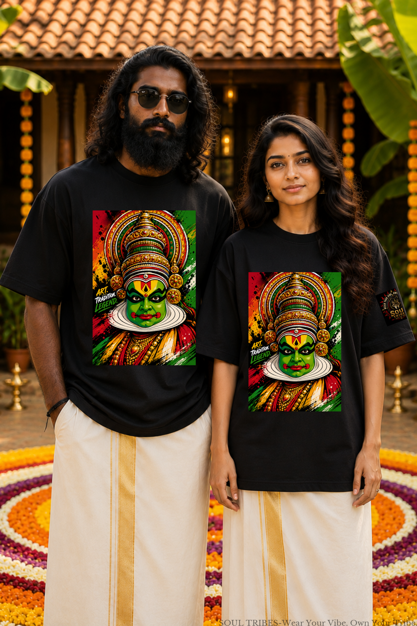 soul tribes unisex kathakali face fusion oversized t shirt soul tribes unisex kathakali face fusion oversized t shirt
