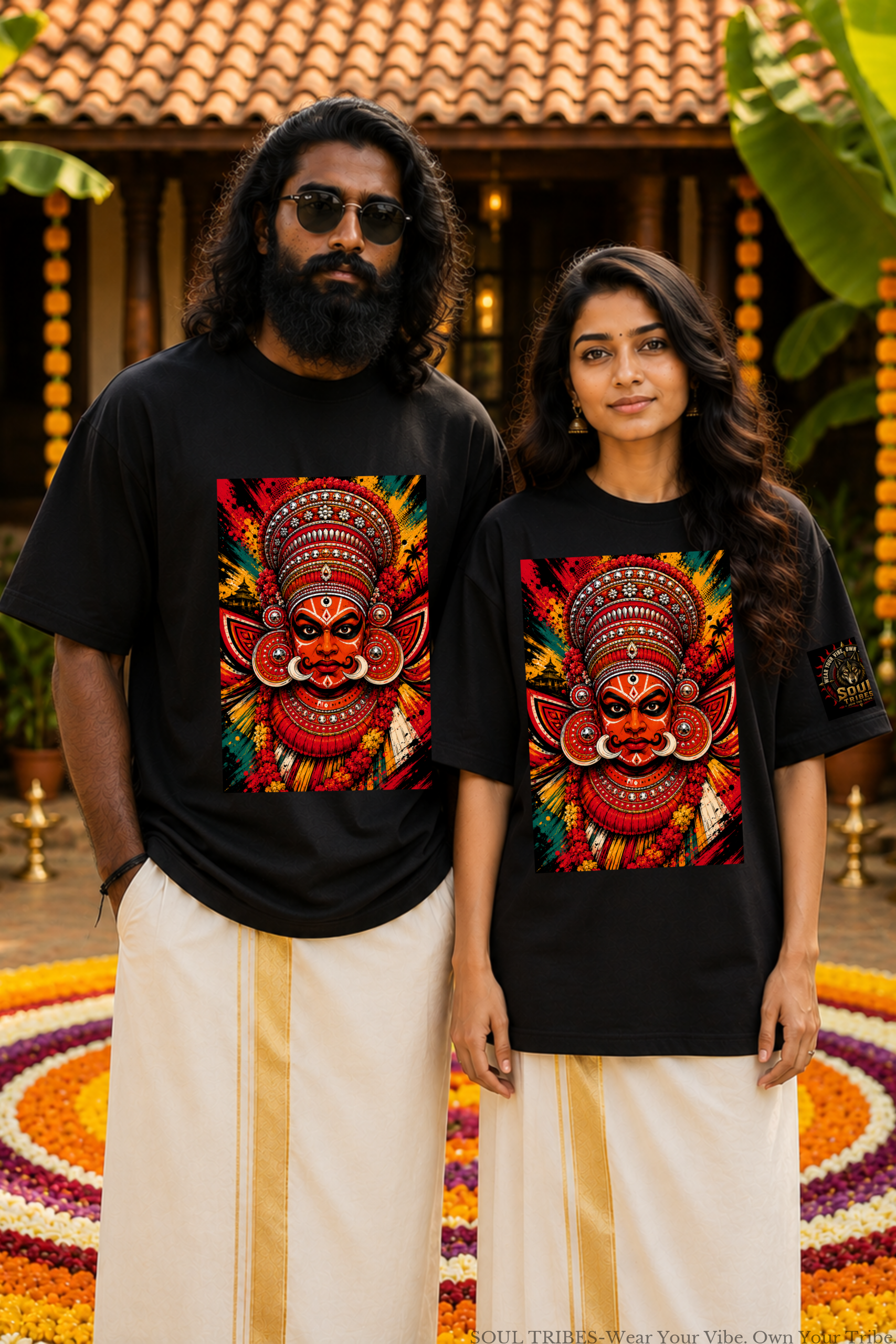 soul tribes unisex theyyam face oversized t shirt soul tribes unisex theyyam face oversized t shirt