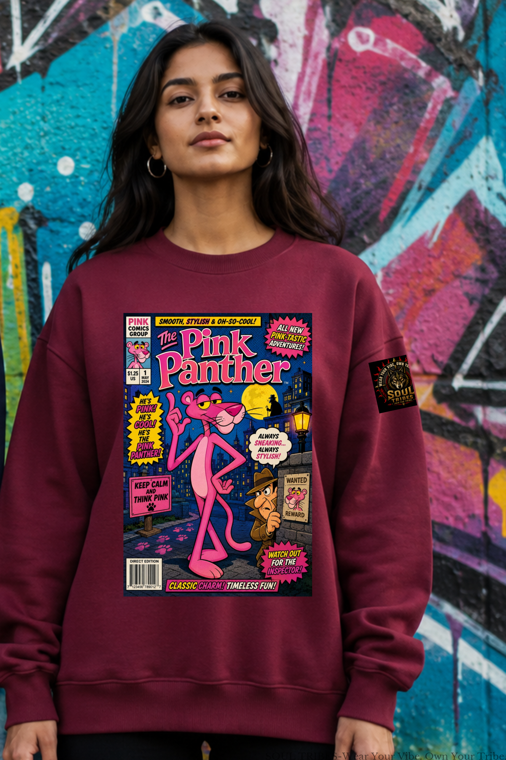 soul tribes unisex pink panther sweatshirt soul tribes unisex pink panther sweatshirt