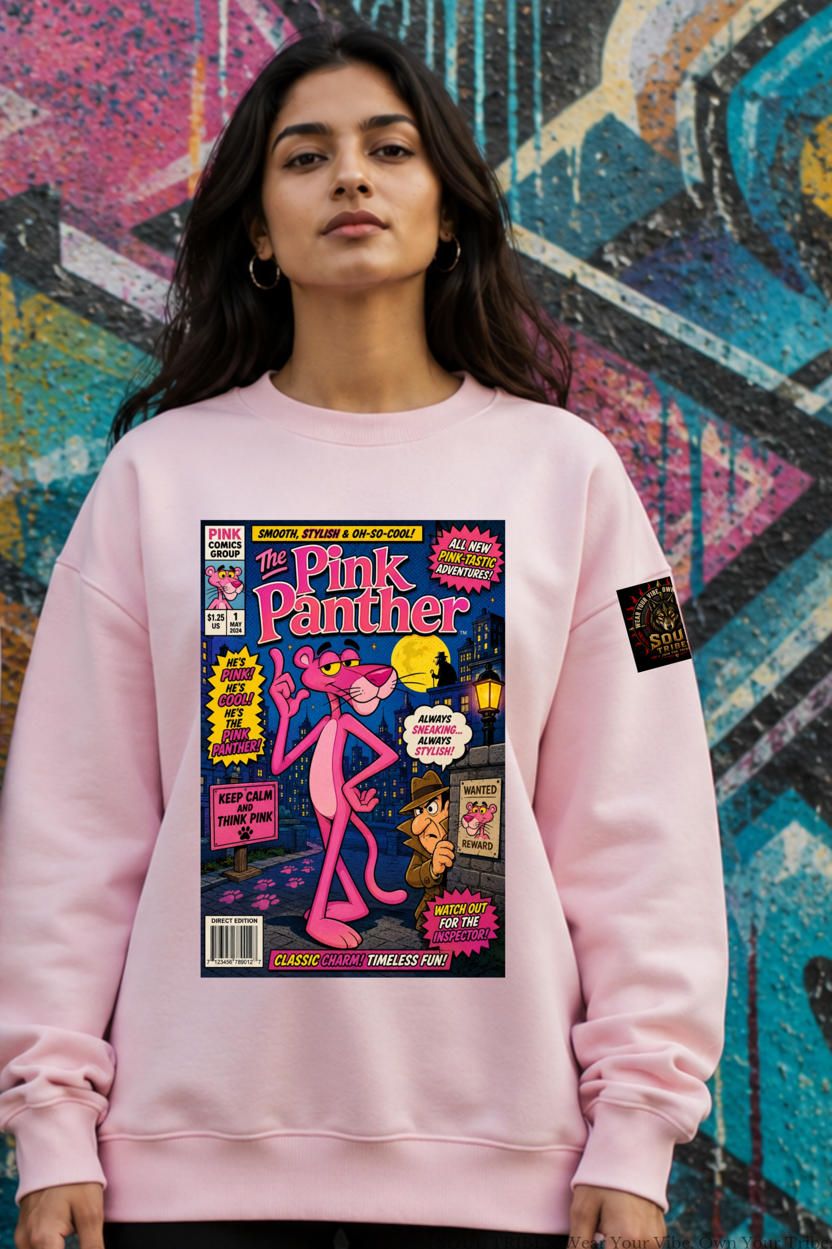 soul tribes unisex pink panther sweatshirt soul tribes unisex pink panther sweatshirt