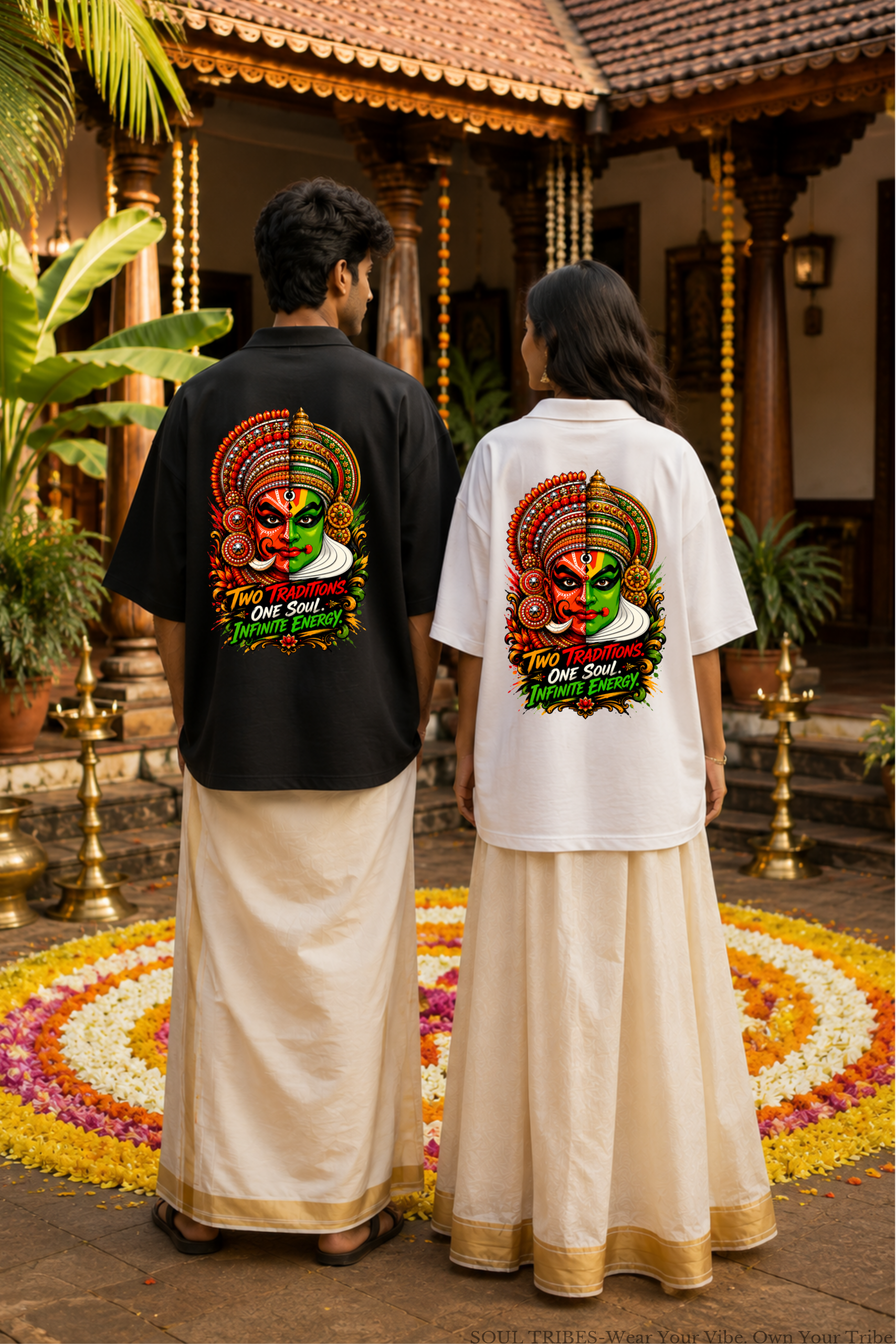 soul tribes unisex theyyam & kathakali face fusion back print oversized shirt soul tribes unisex theyyam & kathakali face fusion back print oversized shirt