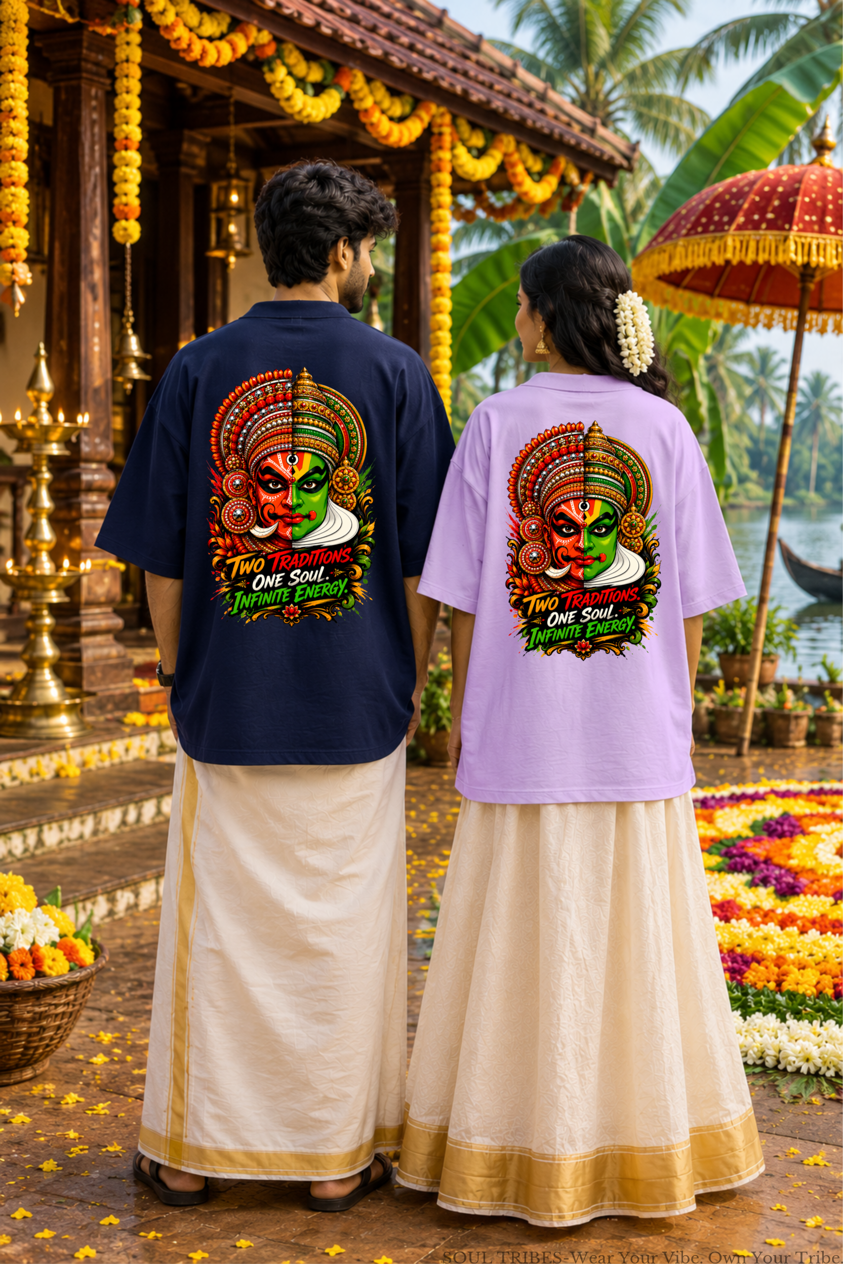 soul tribes unisex theyyam & kathakali face fusion back print oversized shirt soul tribes unisex theyyam & kathakali face fusion back print oversized shirt