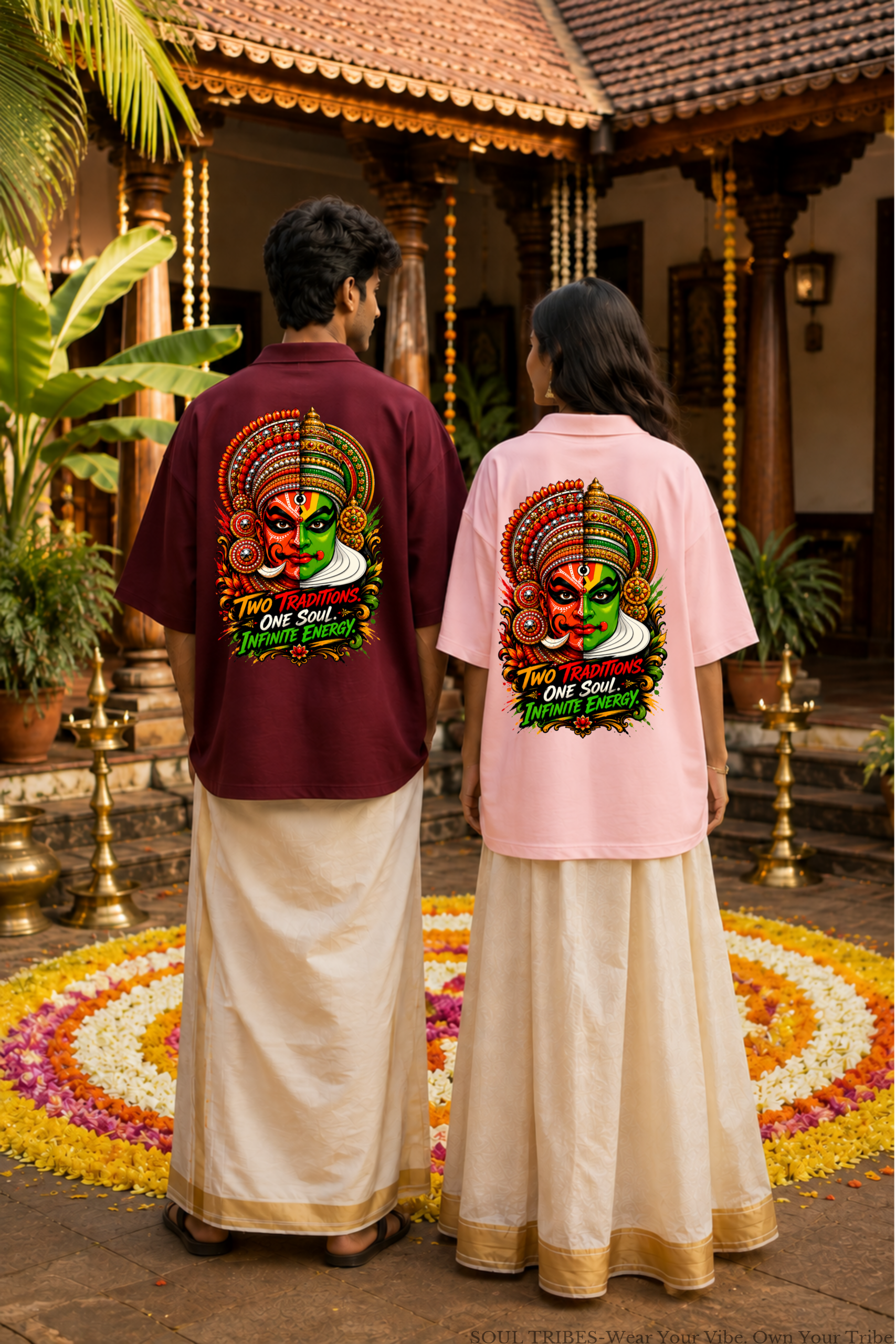 soul tribes unisex theyyam & kathakali face fusion back print oversized shirt soul tribes unisex theyyam & kathakali face fusion back print oversized shirt