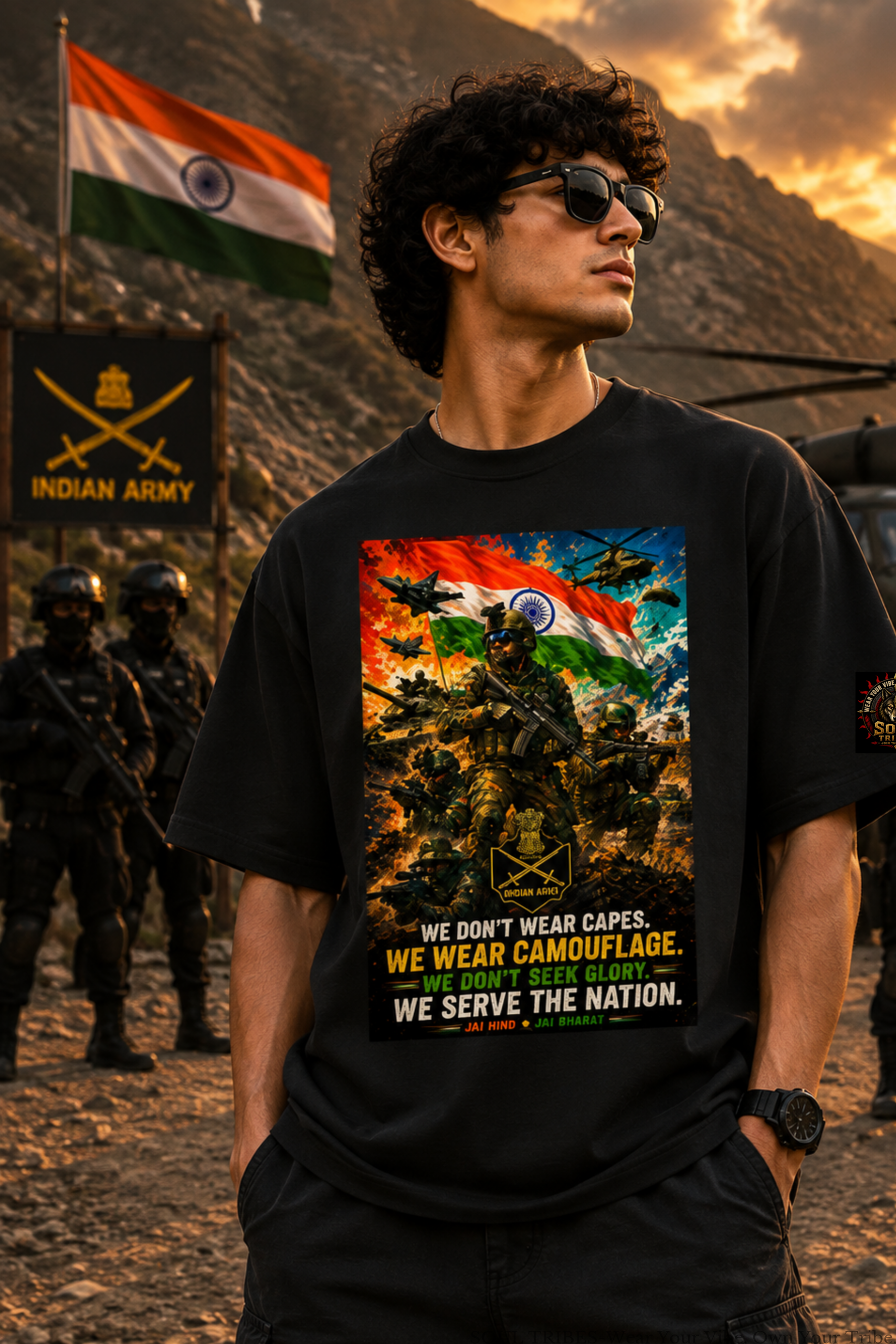 soul tribes indian army unisex oversized t shirt soul tribes indian army unisex oversized t shirt
