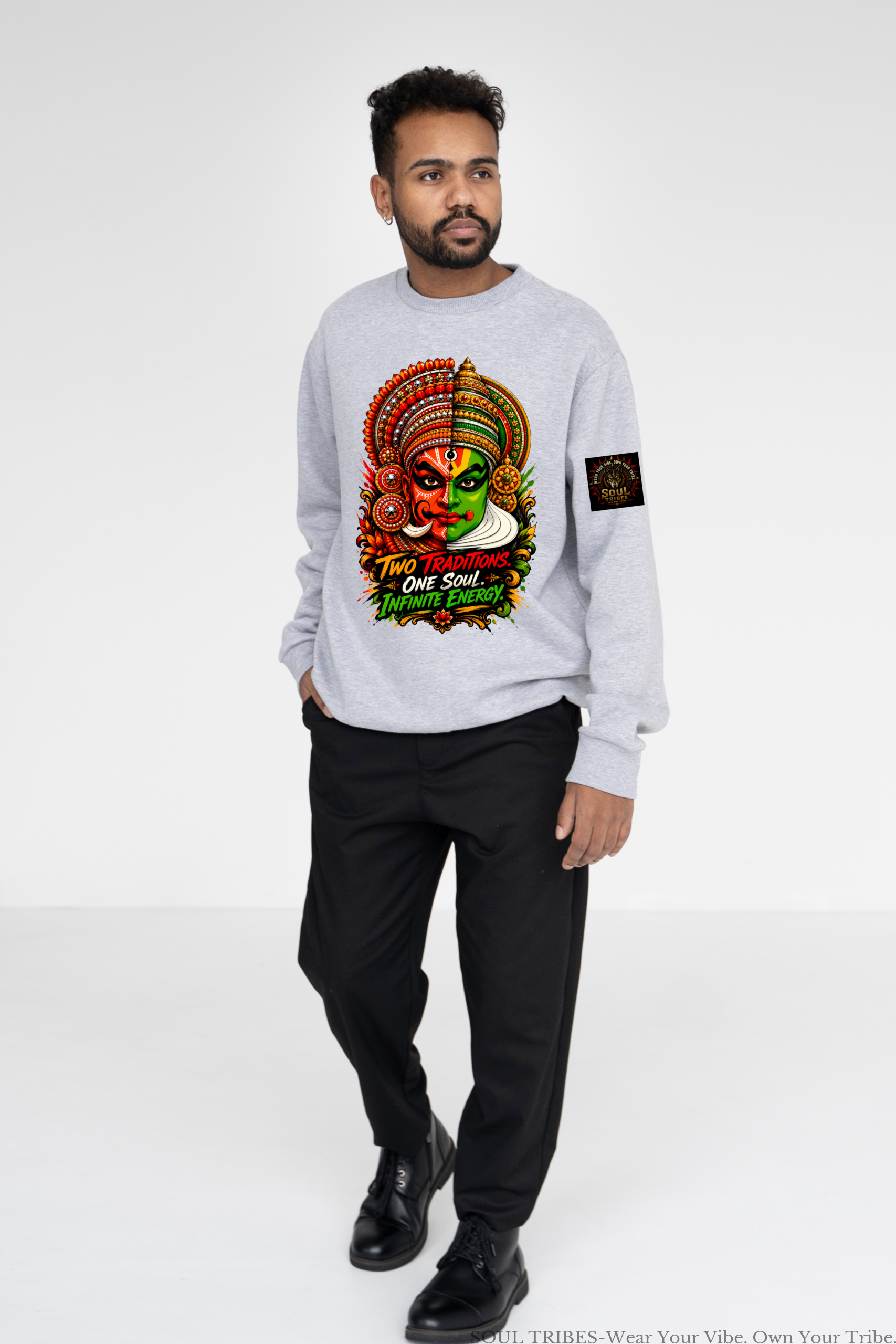 soul tribes mens khatakali and theyyam face fusion full sleeve t shirt soul tribes mens khatakali and theyyam face fusion full sleeve t shirt