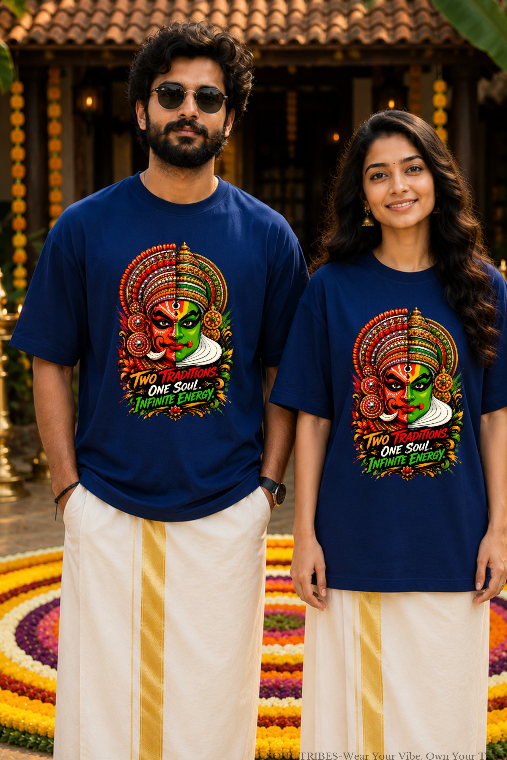 soul tribes unisex theyyam & kathakali face fusion oversized t shirt soul tribes unisex theyyam & kathakali face fusion oversized t shirt