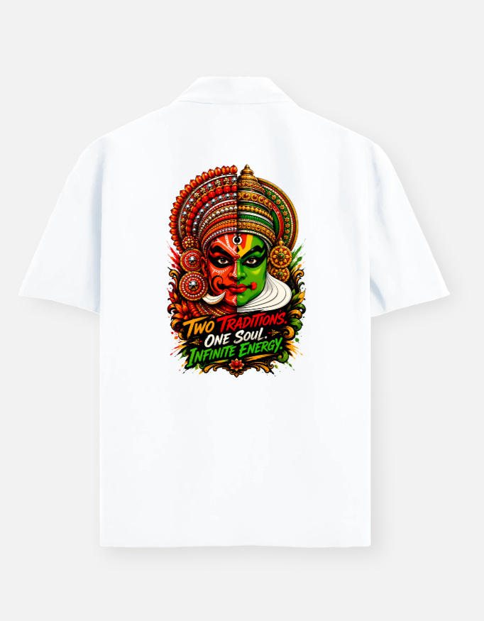 soul tribes unisex theyyam & kathakali face fusion oversized shirt soul tribes unisex theyyam & kathakali face fusion oversized shirt